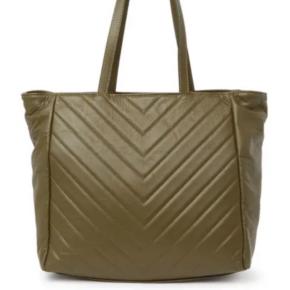 Persaman New York Tote.  Olive /Military Green Leather.  Dual Straps.